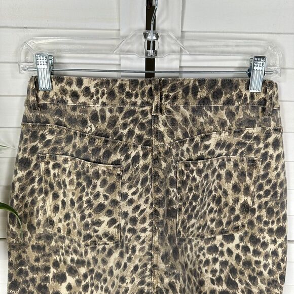 NWOT J McLaughlin Baxter Safari Jeans‎ Leopard Print Zip Ankle Size 8 Pants - Picture 6 of 11